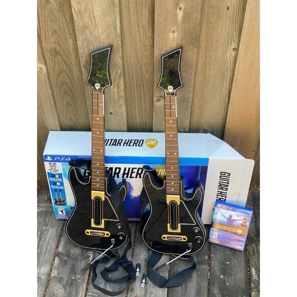 Guitar Hero Live PS4 Bundle 2 Guitars 2 Dongles, & Game Straps Tested 0000654 - Picture 8 of 9
